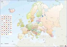 Χάρτης Ευρώπης (Αγγλικά) με κύριο οδικό δίκτυο