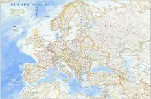 Χάρτης Ευρώπης αναλυτικός με οδικό δίκτυο