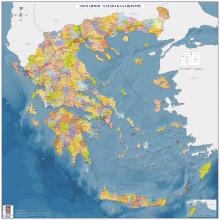 Χάρτης Ελλάδας- Σχέδιο Καλλικράτης χρωματισμένο ανά Δήμο