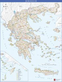 Χάρτης Ελλάδας (Λατινικά) με ένθετο Χάρτης Ελλάδας (Λατινικά) με ένθετο