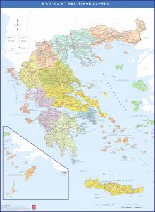 Πολιτικός Χάρτης Ελλάδας με όρια νομών 